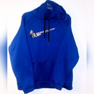 Nike Dri Fit Pullover Hoodie Sweatshirt Blue Men Size XL